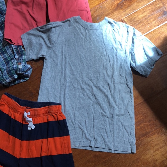 Boys L XL 14 LOT 2 Tops Gray Cape Cod & 2 Shorts Chino Striped & 1 Pull On Pants - Picture 8 of 16